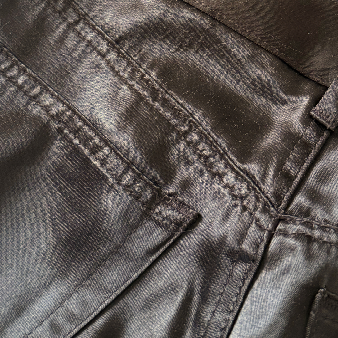 Chocolate Satin Mid Rise Pants Sz 28