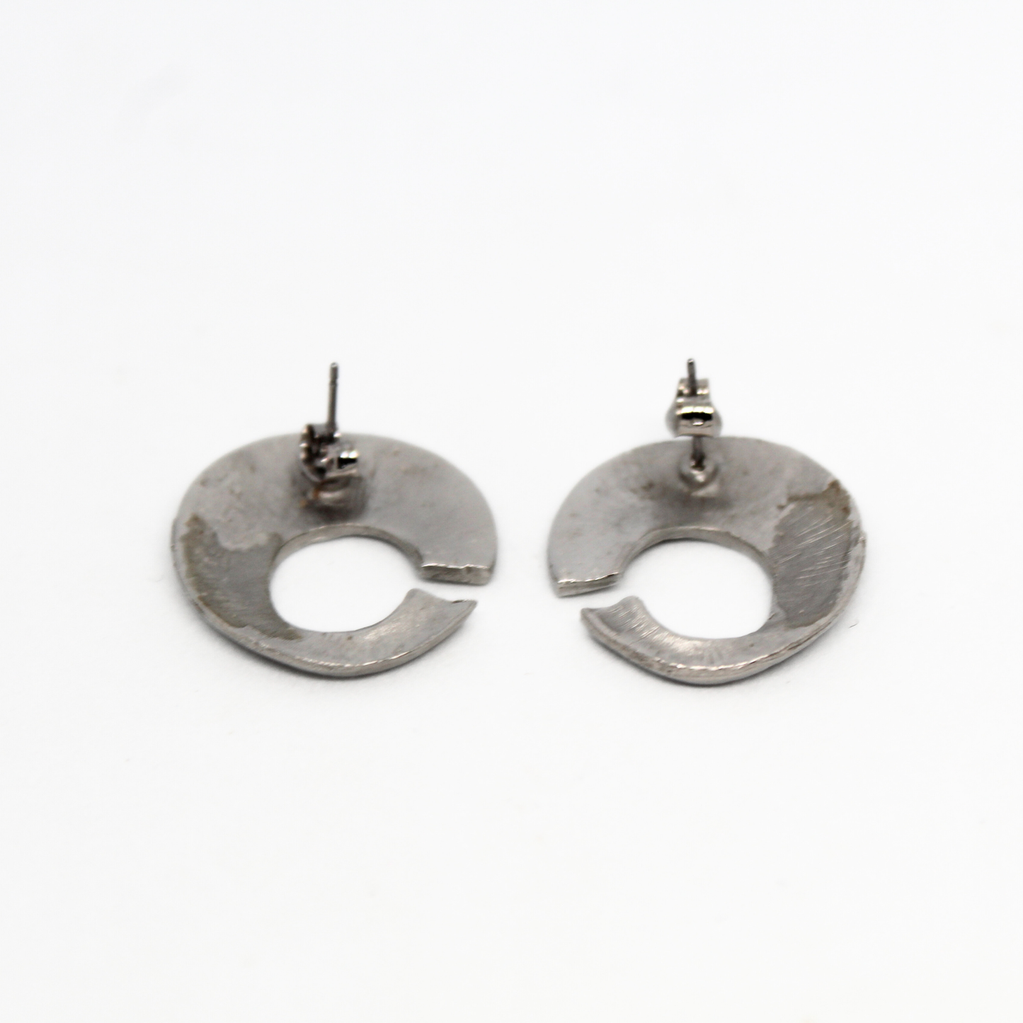 Hammered Spiral Stud Earrings