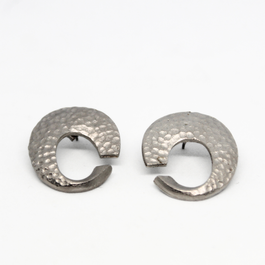 Hammered Spiral Stud Earrings