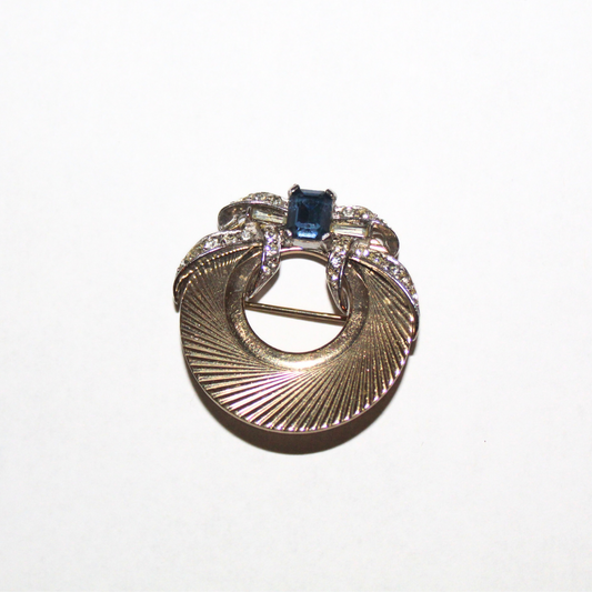 Rare Ciro Gold Sapphire-Tone Brooch