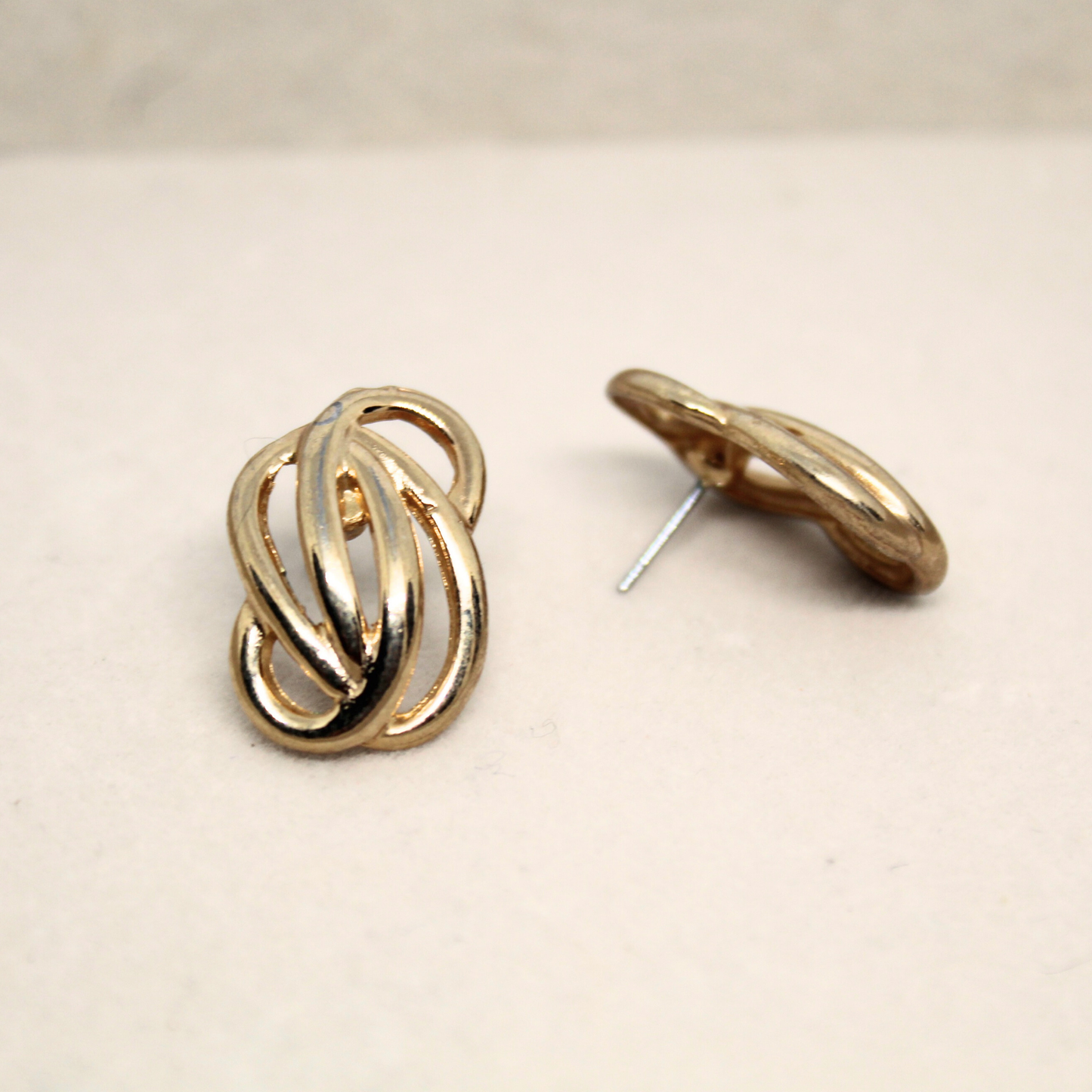 Gold Knot Stud Earrings