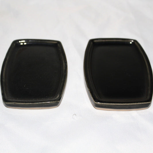 Deep Green Glazed Trinket Trays