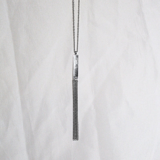 Silver Bar Pendant Necklace