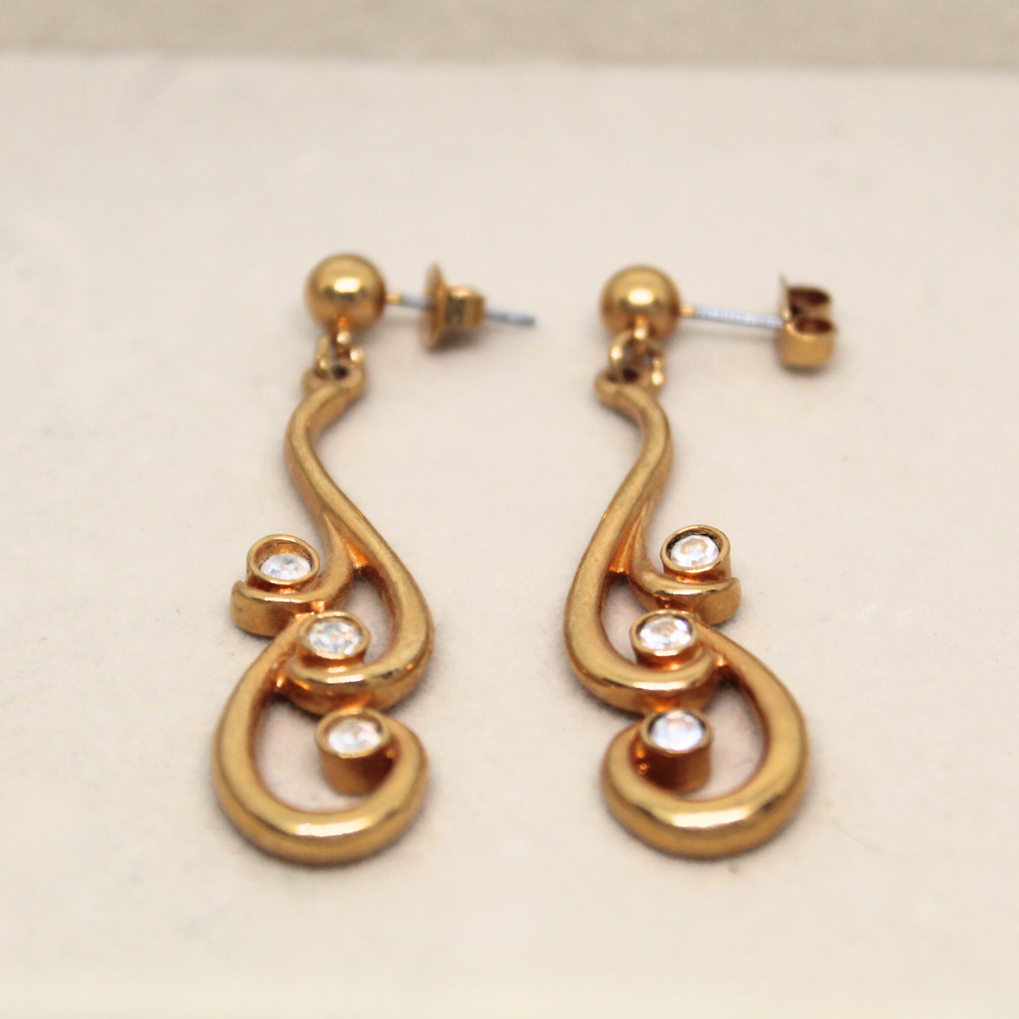 Gold Swirl Drop Earrings