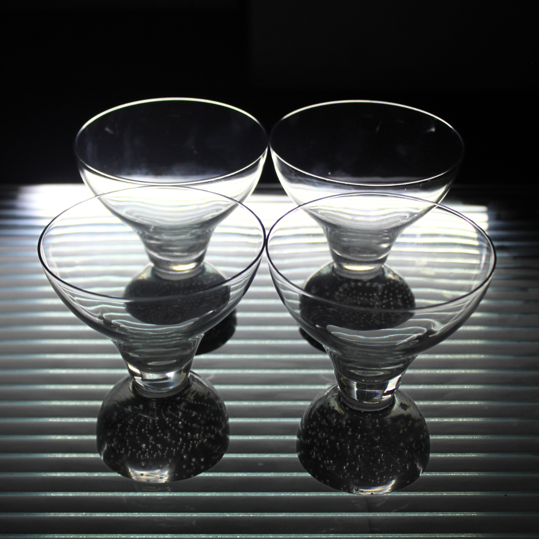 Bubble Base Martini Glasses