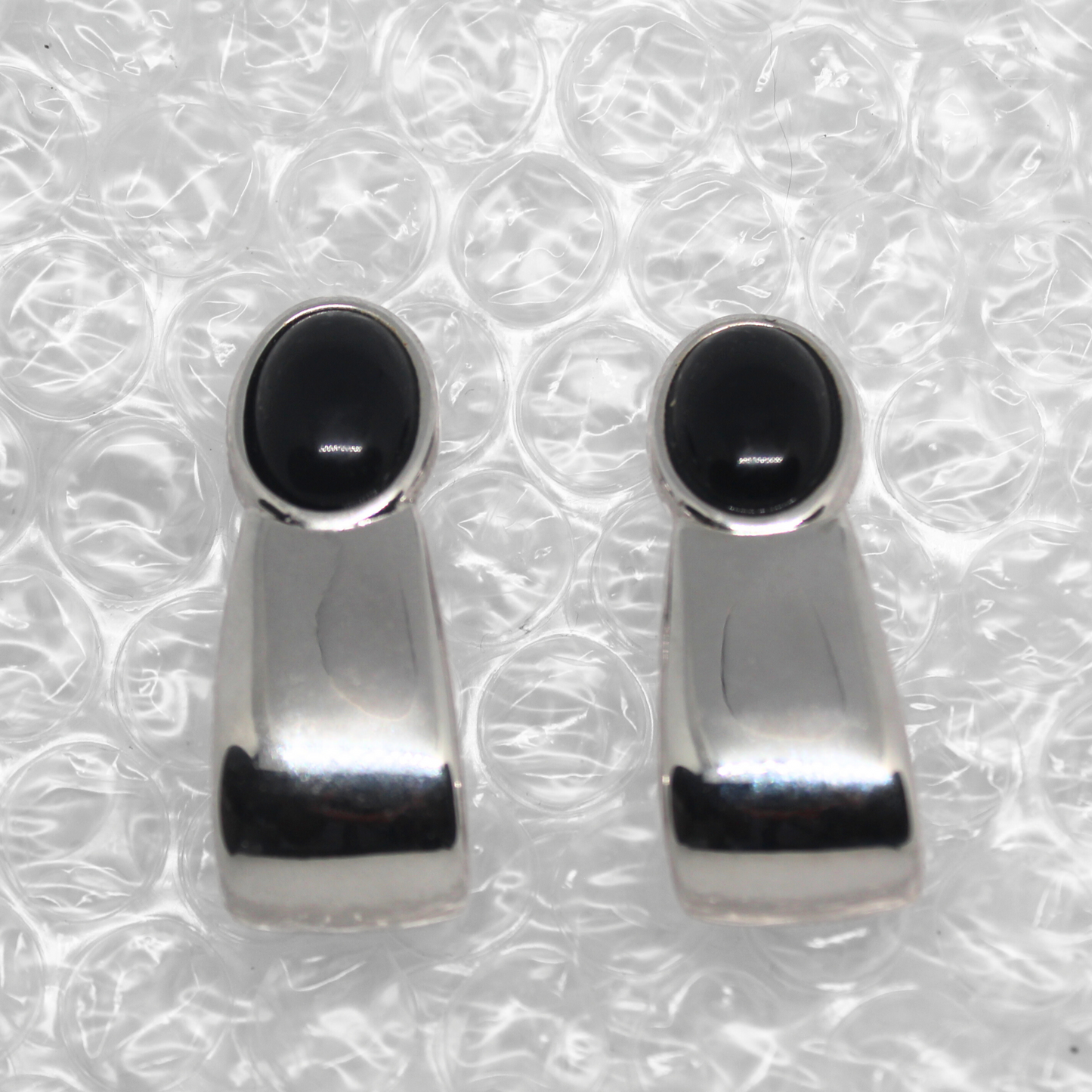 Silver Black Earrings