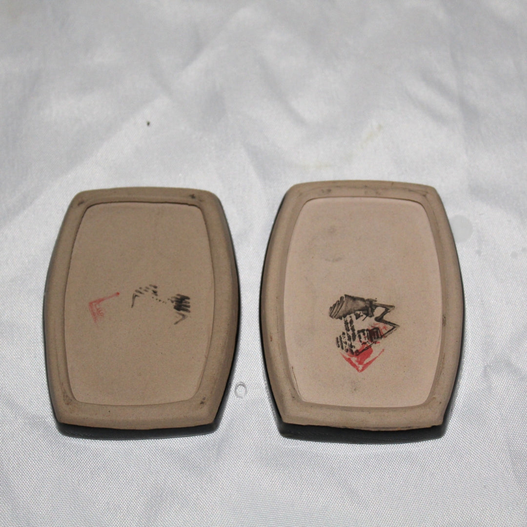 Deep Green Glazed Trinket Trays