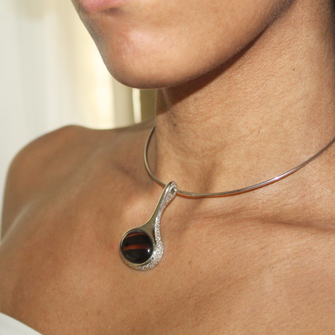 Silver Cabochon Choker