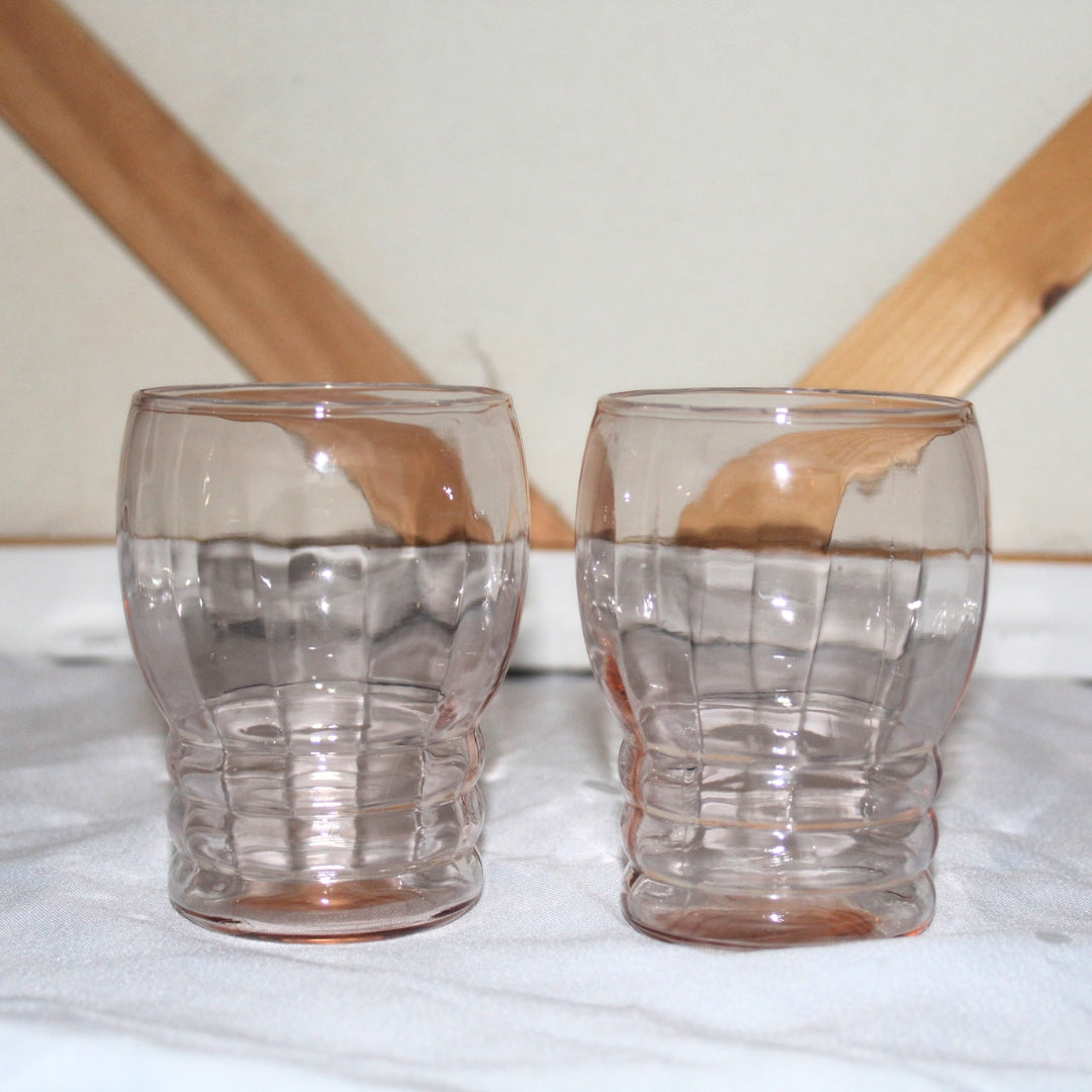 Light Pink Stacked Glass Tumblers