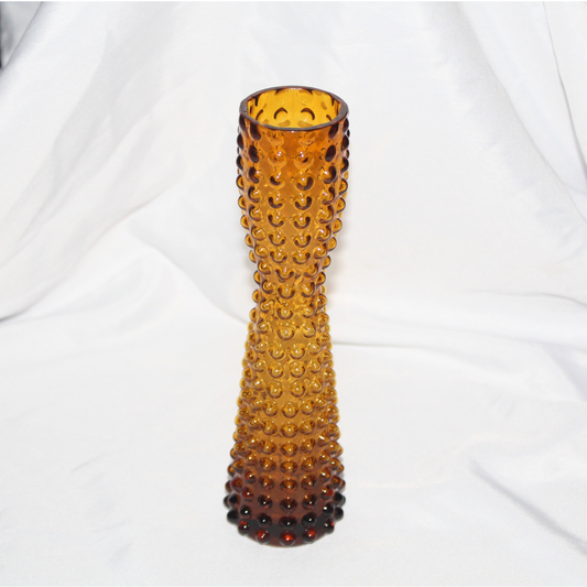 Amber Hobnail Vase