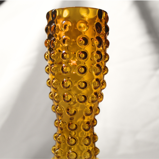 Amber Hobnail Vase