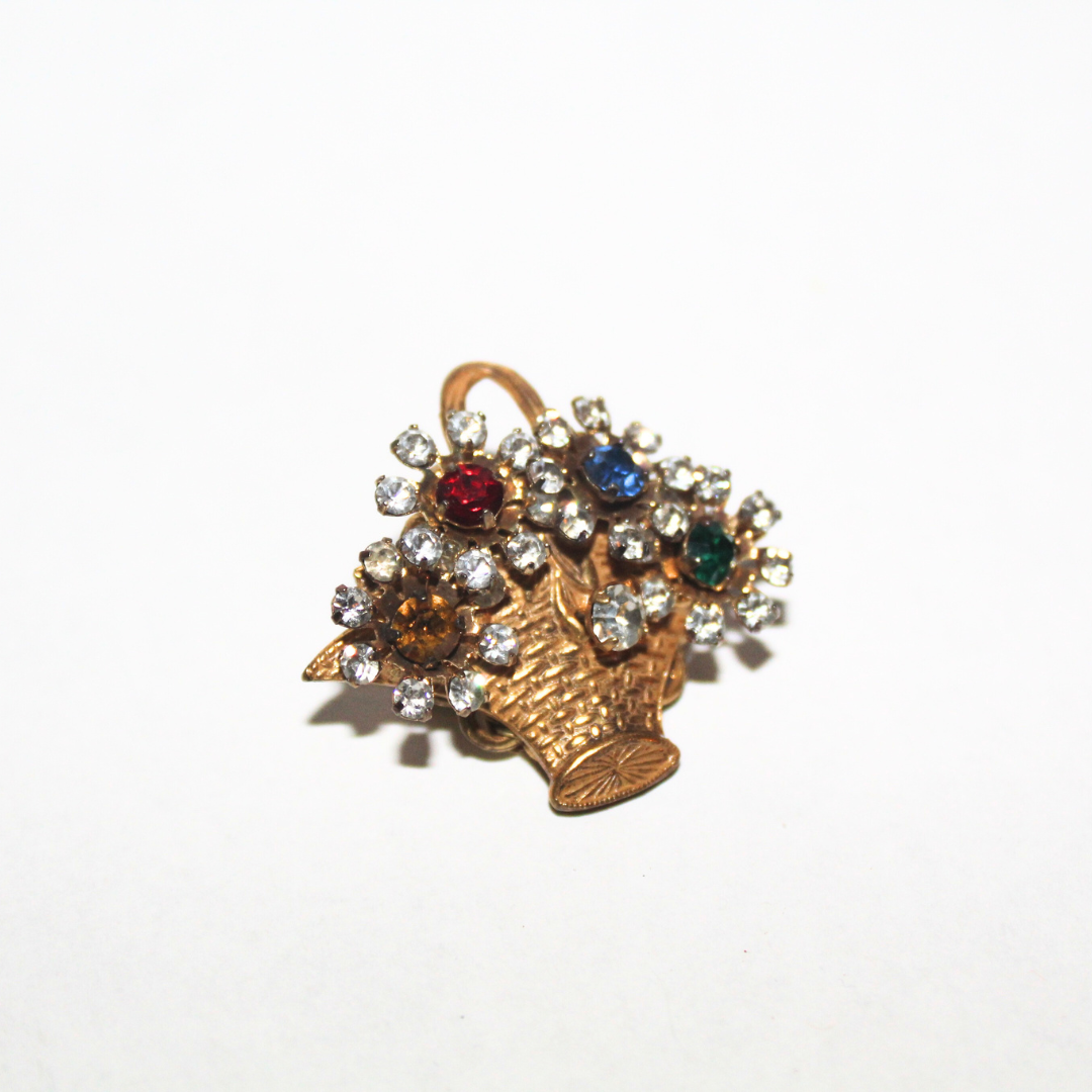 Rare Miriam Haskell Floral Basket Brooch