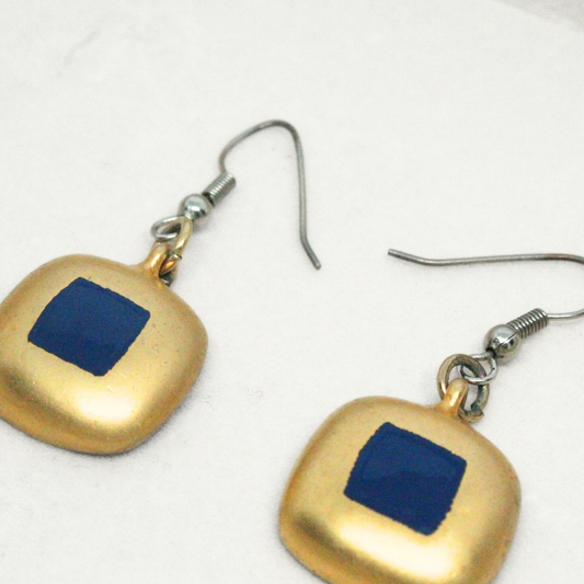 Gold Geometric Drop Earrings