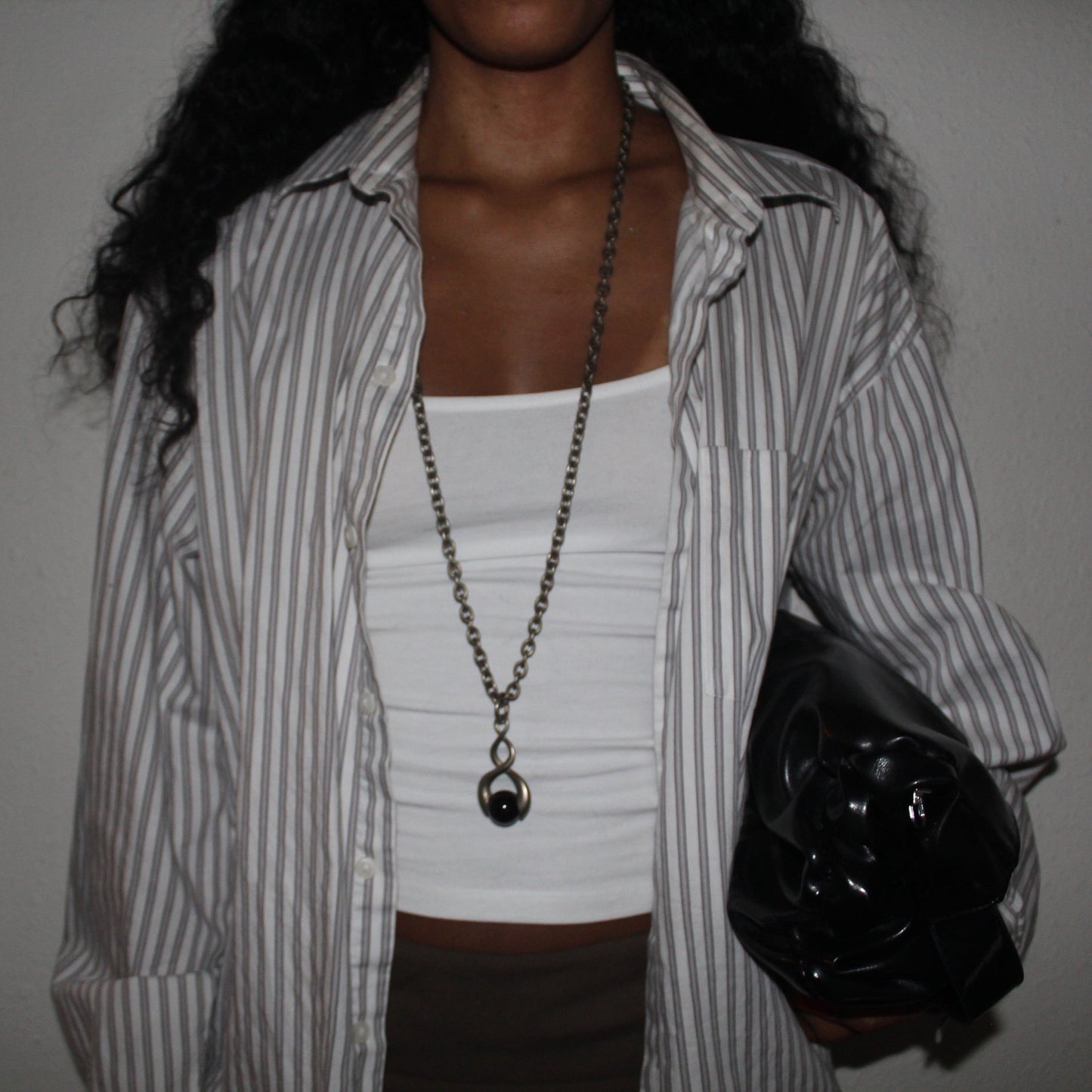 Brush Silver Twist Necklace