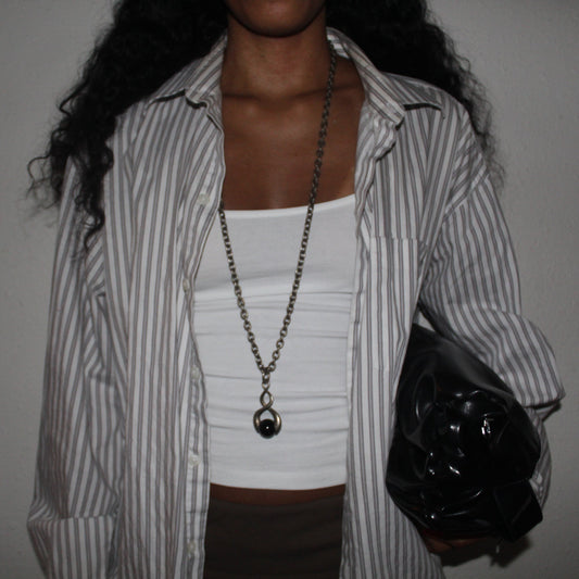 Brush Silver Twist Necklace