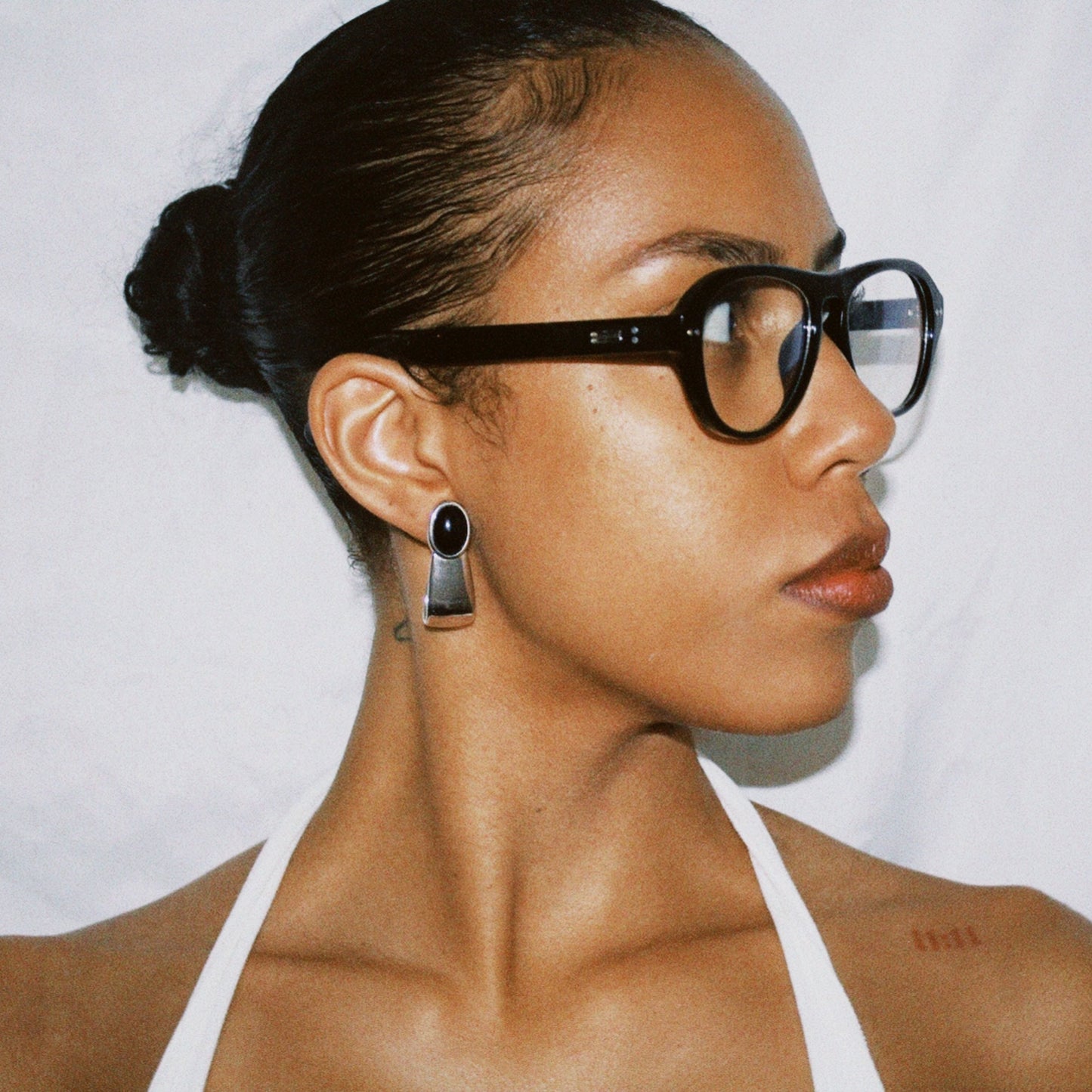 Silver Black Earrings