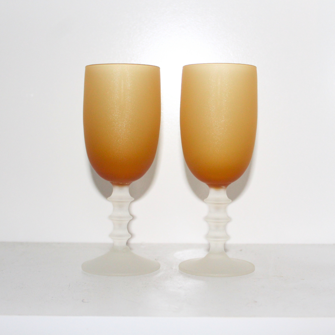 Two Tone Frosted Cristallerie Stem Glasses