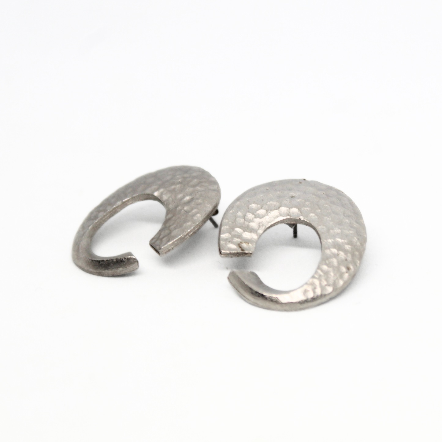 Hammered Spiral Stud Earrings