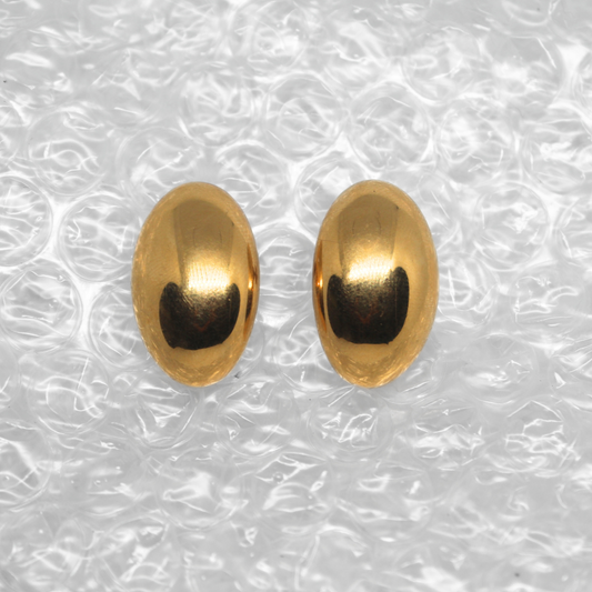 Gold Bean Stud Earrings
