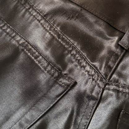 Chocolate Satin Mid Rise Pants Sz 28