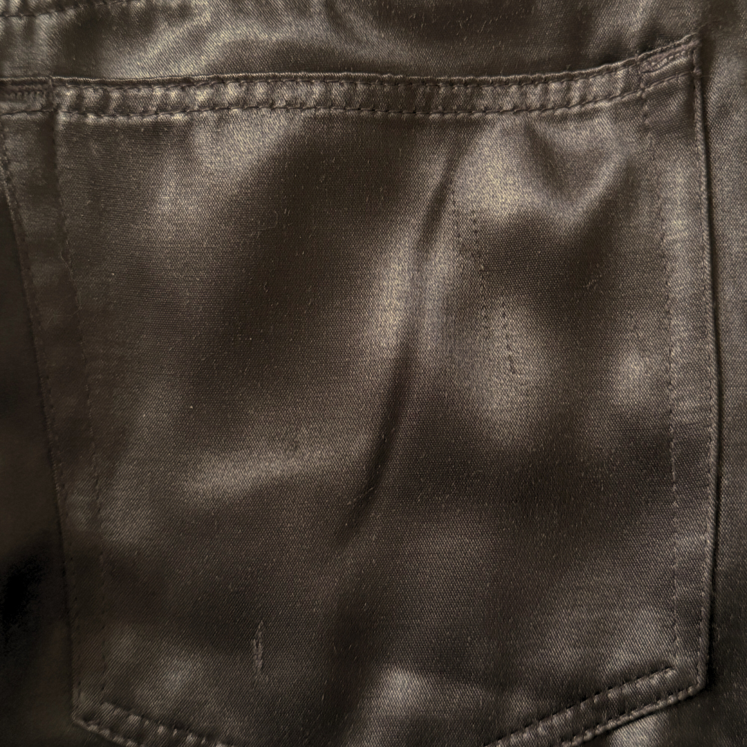 Chocolate Satin Mid Rise Pants Sz 28