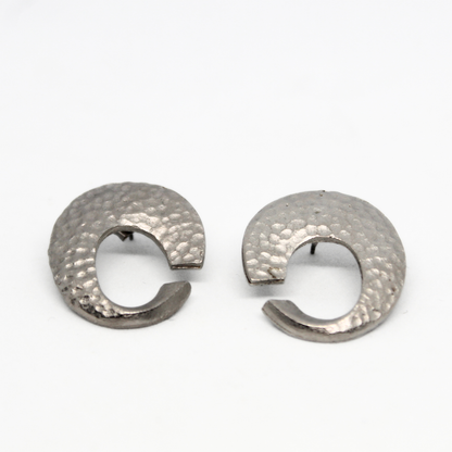 Hammered Spiral Stud Earrings