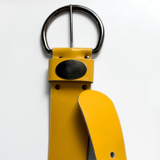 Wide Yellow Leather Belt