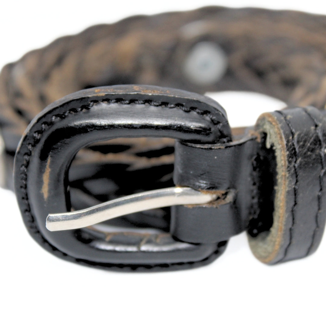 Vintage Black Studded Leather Belt