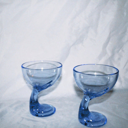 Blue Wing Cocktail Glasses