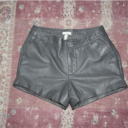 Grey Leather Shorts Sz 28