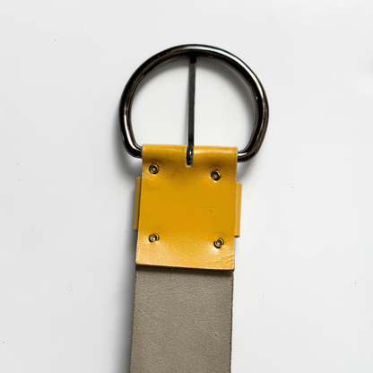 Wide Yellow Leather Belt