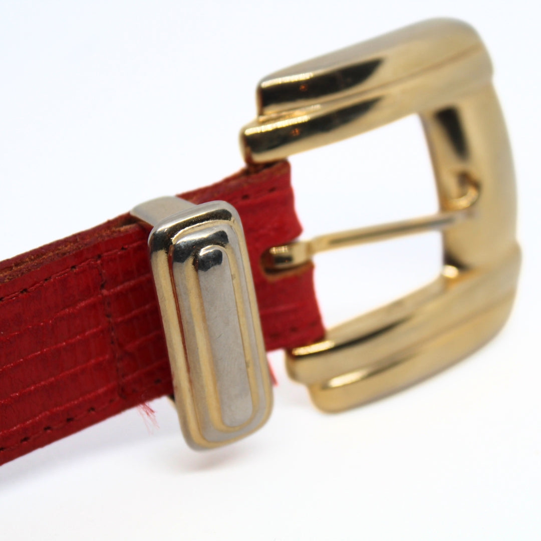 Vintage Red Leather Belt