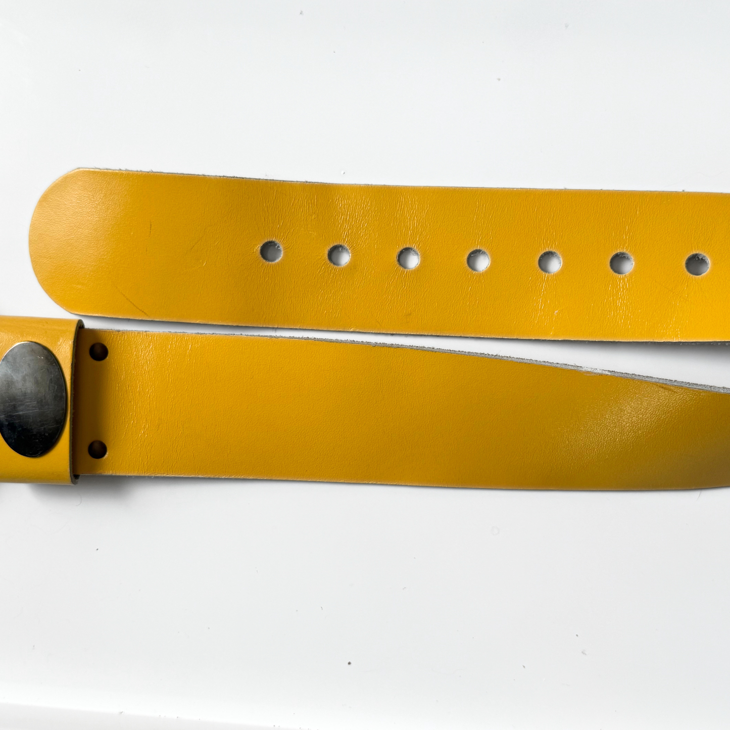 Wide Yellow Leather Belt