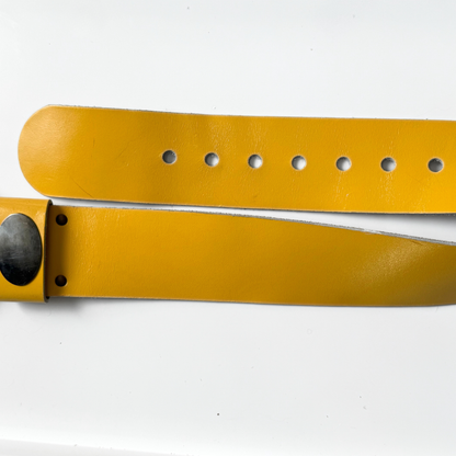 Wide Yellow Leather Belt
