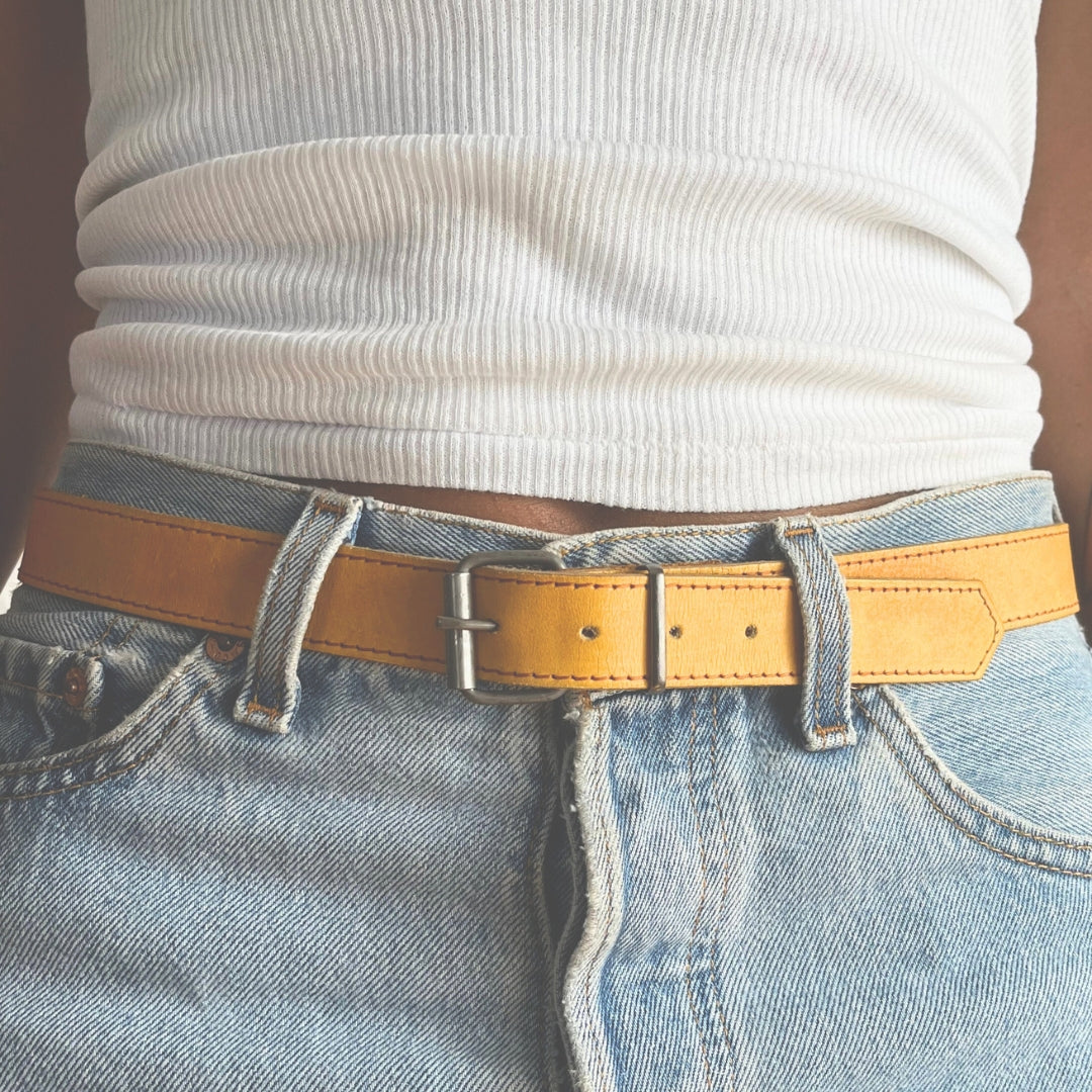 Vintage Tan Leather Belt