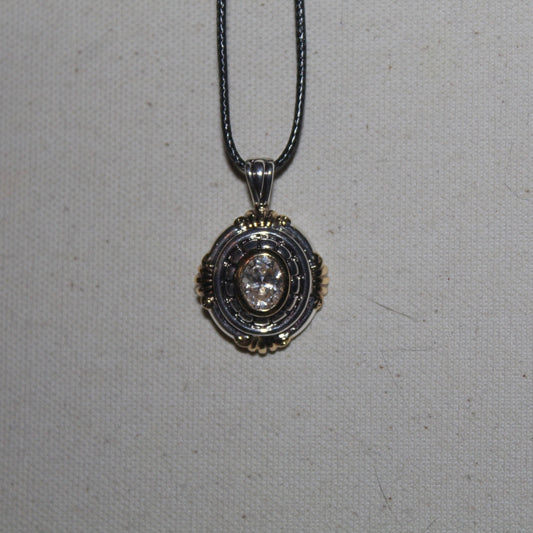 Mixed Metal Cord Pendant