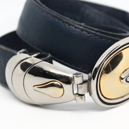 Vintage Navy Leather Belt