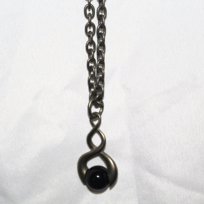 Brush Silver Twist Necklace