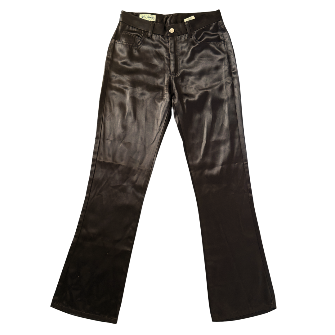 Chocolate Satin Mid Rise Pants Sz 28