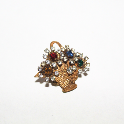 Rare Miriam Haskell Floral Basket Brooch