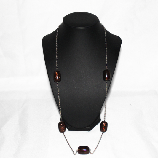 Brown Toned Chunky Beaded Necklace