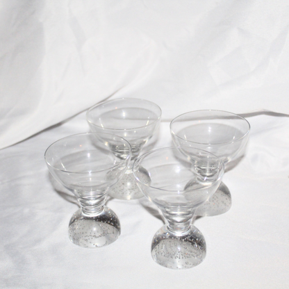 Bubble Base Martini Glasses