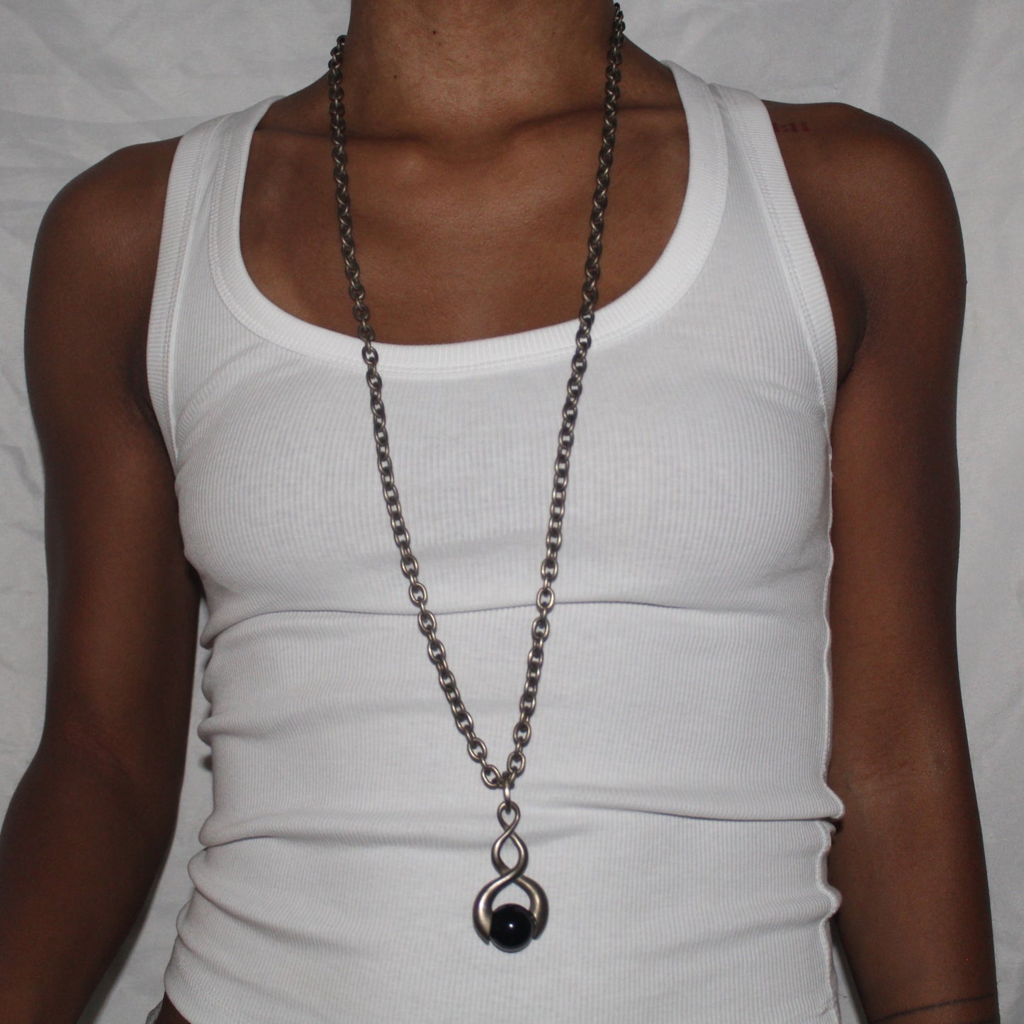Brush Silver Twist Necklace