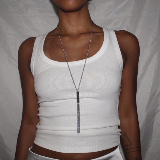 Silver Bar Pendant Necklace