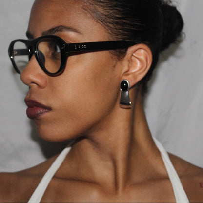 Silver Black Earrings