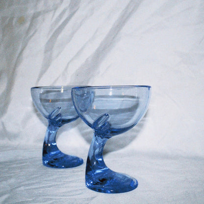 Blue Wing Cocktail Glasses