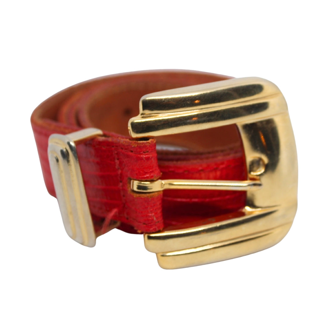 Vintage Red Leather Belt