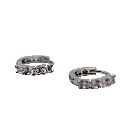 Silver Jillah Huggie Hoops