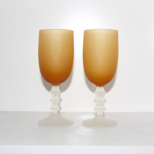Two Tone Frosted Cristallerie Stem Glasses